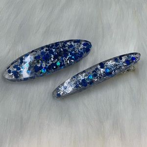 Blue & Silver Sparkle Hair clip’s (Set of 2)